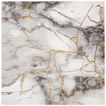 Safavieh 12 x 12 ft. Craft Power Loomed Square Area Rug Grey & Gold CFT877F-12SQ